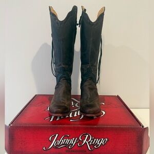 Women’s Johnny Ringo Dark Leather Western Boots Size 11
